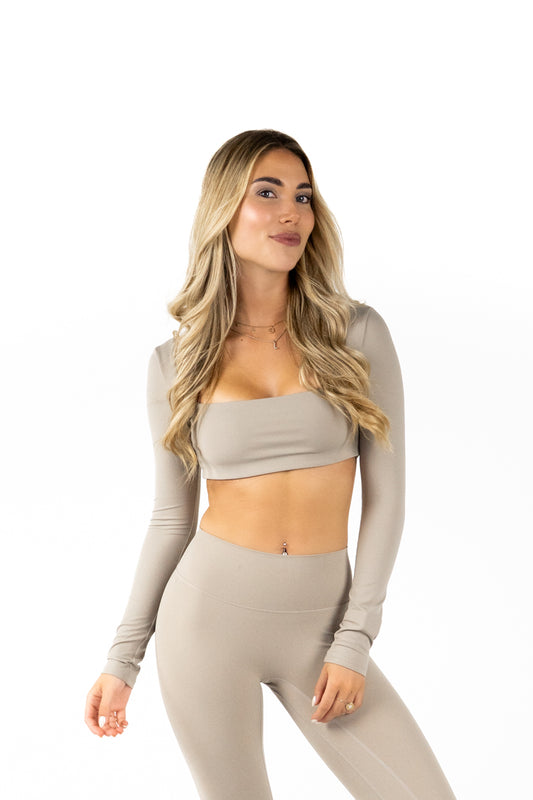 Studio Essential Long Sleeve Top - Sand