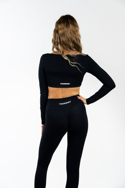 Studio Essential Long Sleeve Top - Noir